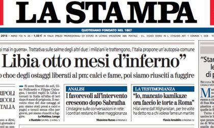 Le prime pagine dei giornali lunedì 7 marzo 2016