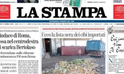 Le prime pagine dei giornali giovedì 21 aprile 2016