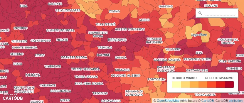 I redditi dei Comuni bergamaschi Con la mappa per trovare il vostro