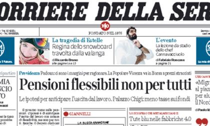 Le prime pagine dei giornali mercoledì 20 aprile 2016