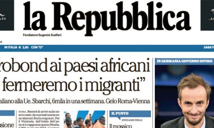 Le prime pagine dei giornali sabato 16 aprile 2016