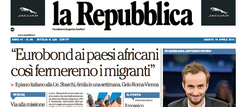Le prime pagine dei giornali sabato 16 aprile 2016