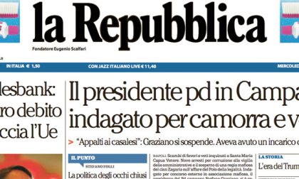 Le prime pagine dei giornali  mercoledì 27 aprile 2016