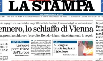 Le prime pagine dei giornali giovedì 28 aprile 2016