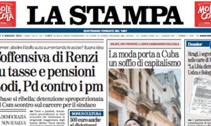 Le prime pagine dei giornali giovedì 5 maggio 2016