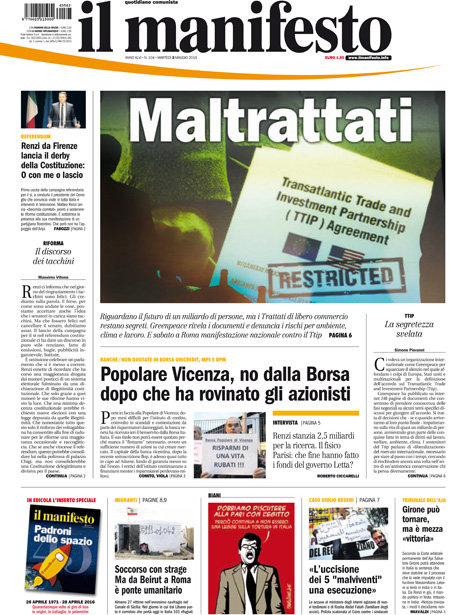 [NAZIONALE - 1] MANIFESTO/PRIMAPAGINA/PAG01 ... 03/05