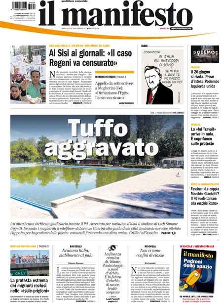[NAZIONALE - 1] MANIFESTO/PRIMAPAGINA/PAG01 ... 04/05