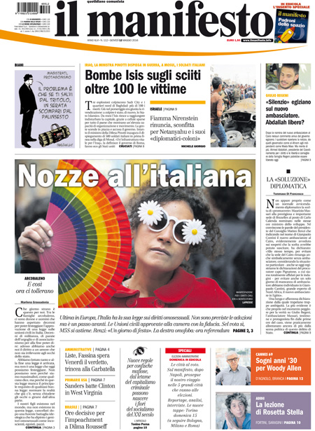 [NAZIONALE - 1] MANIFESTO/PRIMAPAGINA/PAG01 ... 12/05