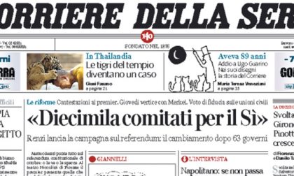 Le prime pagine dei giornali martedì 3 maggio 2016