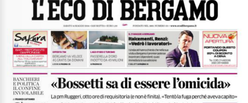 Le prime pagine dei giornali sabato 14 maggio 2016