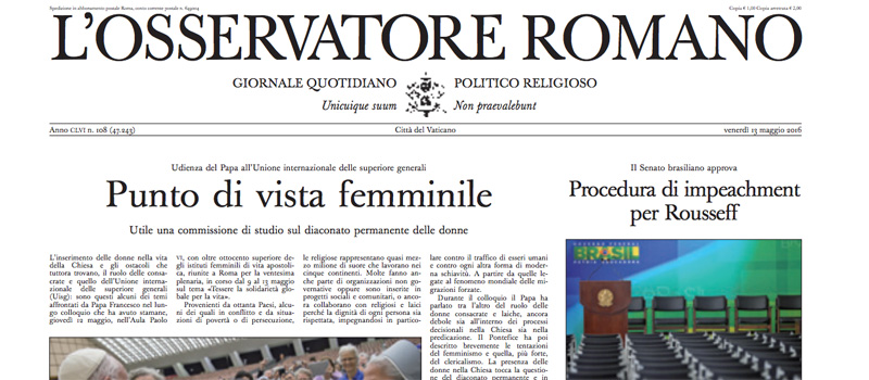 Le prime pagine dei giornali venerdì 13 maggio 2016