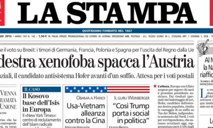 Le prime pagine dei giornali lunedì 23 maggio 2016