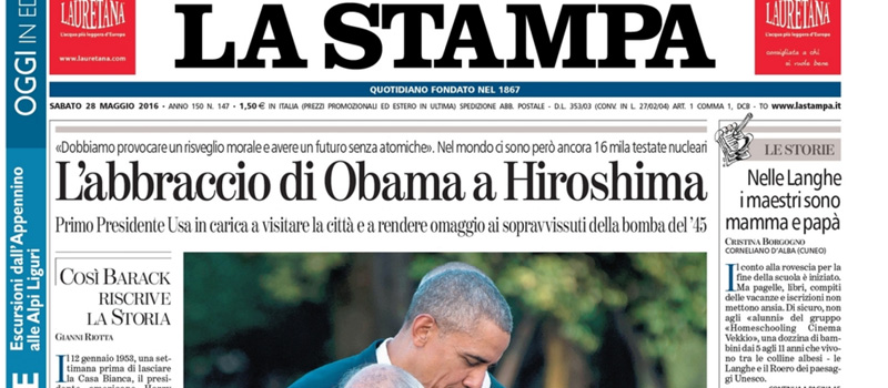 Le prime pagine dei giornali sabato 28 maggio 2016