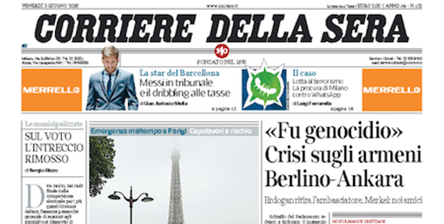 Le prime pagine dei giornali venerdì 3 giugno 2016
