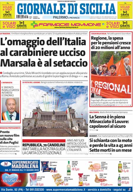 [PALERMO - 1] GDS/PRIMAPAGINA/PALERMO ... 03/06/16
