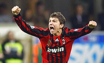 AC Milan Paloschi celebrates after scoring against Sampdoria during Italian Serie A match in Milan