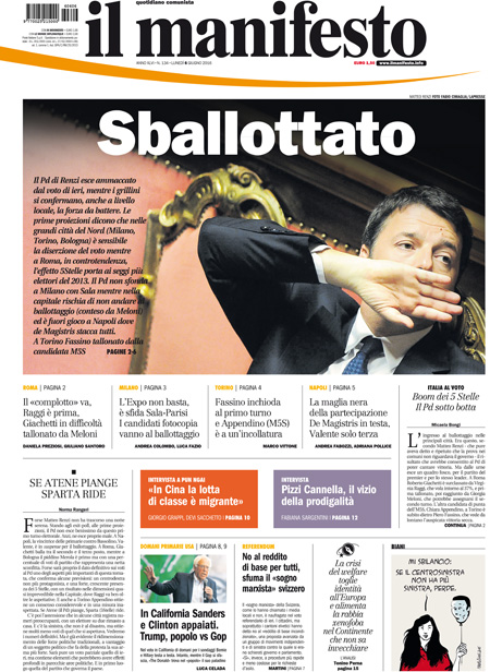 [NAZIONALE - 1] MANIFESTO/PRIMAPAGINA/PAG01 ... 06/06