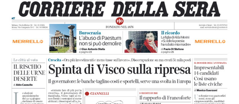 Le prime pagine dei giornali mercoledì 1 giugno 2016