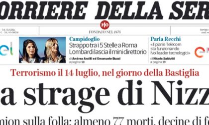 Le prime pagine dei giornali venerdì 15 luglio 2016