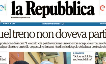 Le prime pagine dei giornali giovedì 14 luglio 2016