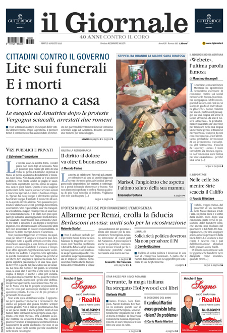 [NAZIONALE - 1] GIORN/INTERNI/PAG-PRIMA ... 30/08/16