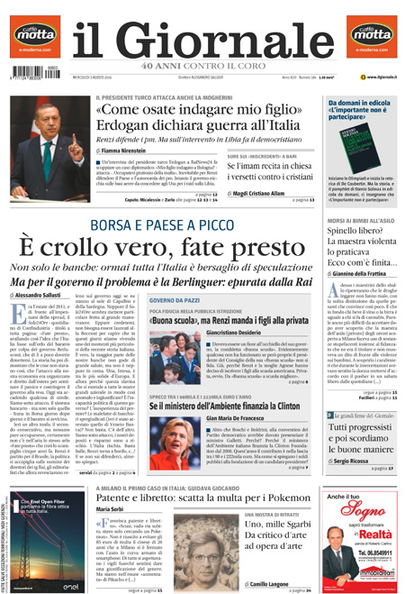 [NAZIONALE - 1] GIORN/INTERNI/PAG-PRIMA ... 03/08/16