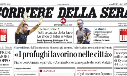 Le prime pagine dei giornali giovedì 18 agosto 2016