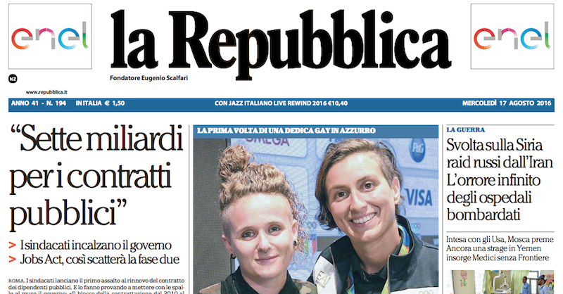 Le prime pagine dei giornali mercoledì 17 agosto 2016