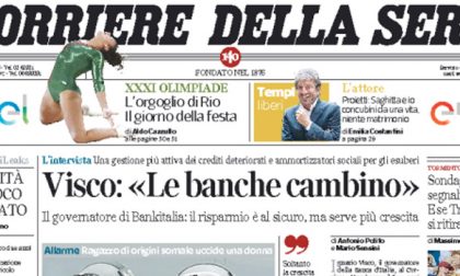 Le prime pagine dei giornali venerdì 5 agosto 2016
