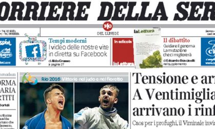 Le prime pagine dei giornali lunedì 8 agosto 2016