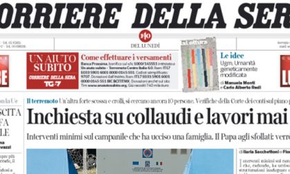 Le prime pagine dei giornali lunedì 29 agosto 2016