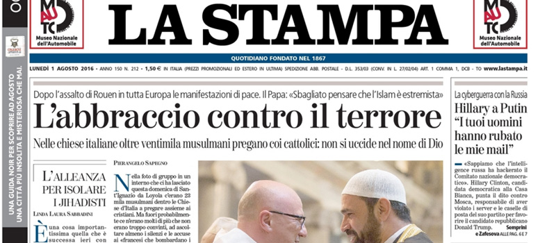 Le prime pagine dei giornali lunedì 1 agosto 2016