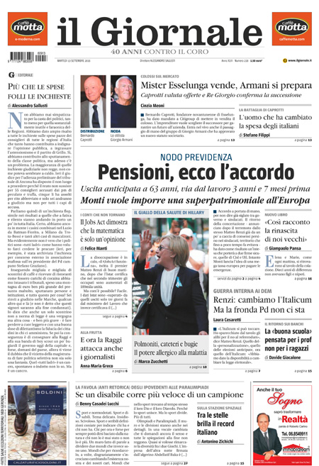 [NAZIONALE - 1] GIORN/INTERNI/PAG-PRIMA ... 13/09/16
