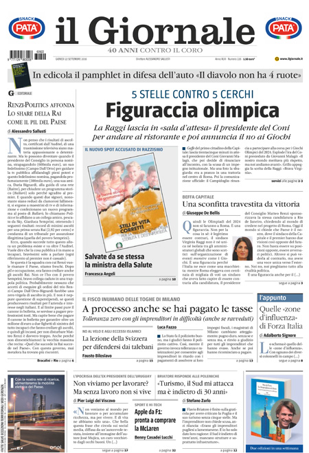 [NAZIONALE - 1] GIORN/INTERNI/PAG-PRIMA ... 22/09/16