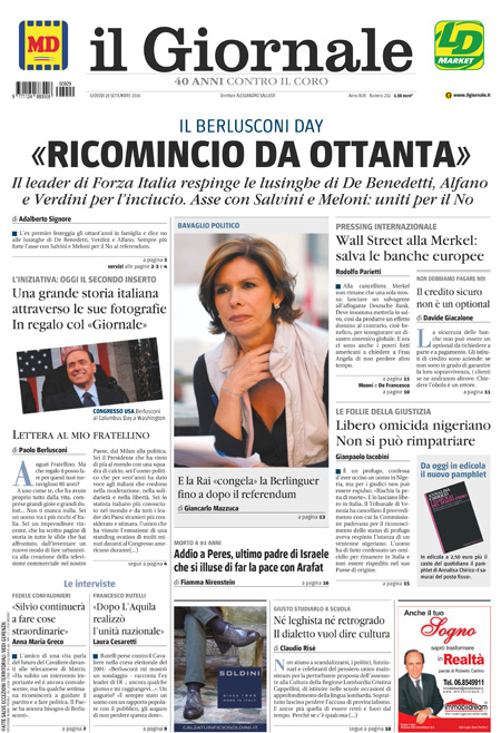 [NAZIONALE - 1] GIORN/INTERNI/PAG-PRIMA ... 29/09/16