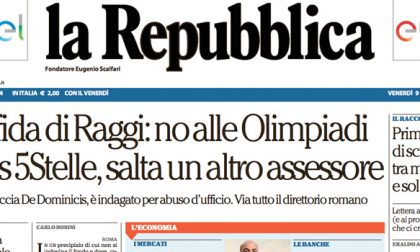 Le prime pagine dei giornali venerdì 9 settembre 2016