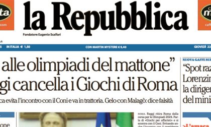 Le prime pagine dei giornali giovedì 22 settembre 2016