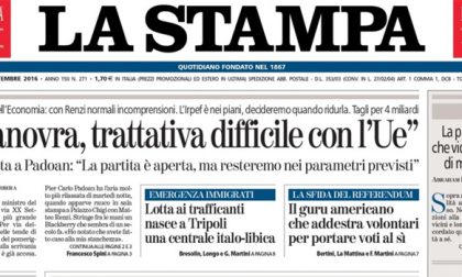 Le prime pagine dei giornali venerdì 30 settembre 2016