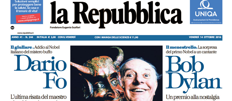 Le prime pagine dei giornali venerdì 14 ottobre 2016