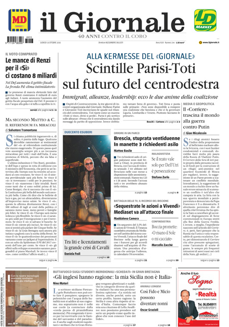 [NAZIONALE - 1] GIORN/INTERNI/PAG-PRIMA ... 13/10/16
