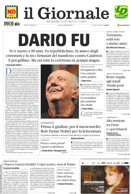 [NAZIONALE - 1] GIORN/INTERNI/PAG-PRIMA ... 14/10/16
