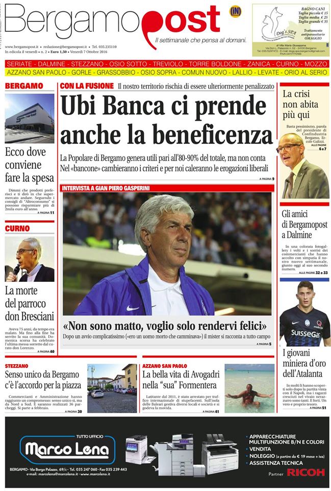 Cosa c’è nel secondo BergamoPost che dal 7 ottobre è in edicola