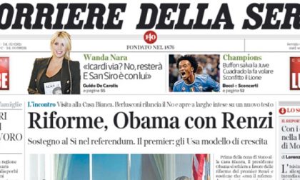 Le prime pagine dei giornali mercoledì 19 ottobre 2016