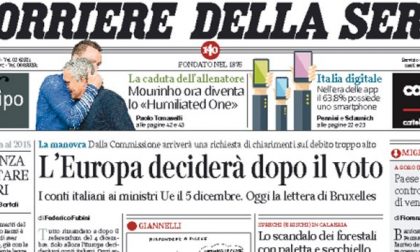 Le prime pagine dei giornali martedì 25 ottobre 2016