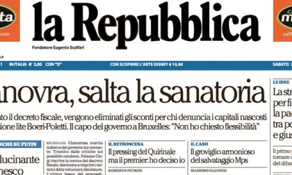Le prime pagine dei giornali sabato 22 ottobre 2016