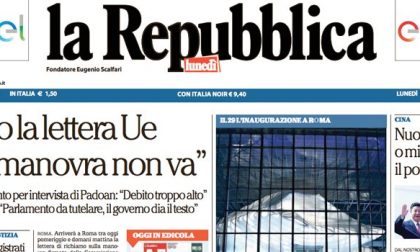 Le prime pagine dei giornali lunedì 24 ottobre 2016