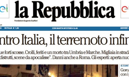 Le prime pagine dei giornali giovedì 27 ottobre 2016