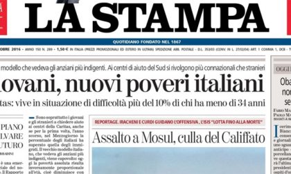 Le prime pagine dei giornali martedì 18 ottobre 2016