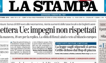 Le prime pagine dei giornali mercoledì 26 ottobre 2016