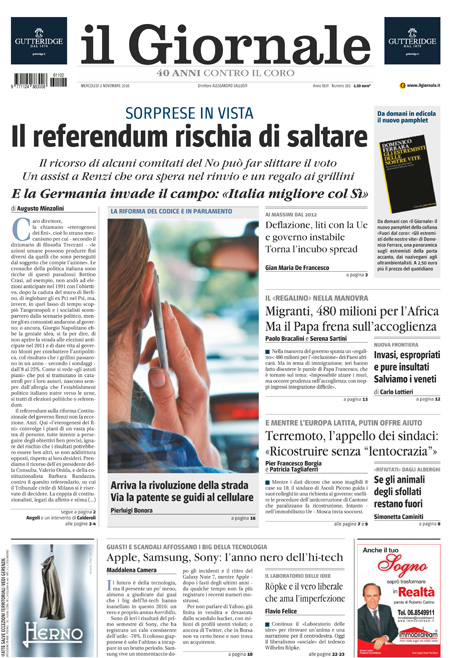 [NAZIONALE - 1] GIORN/INTERNI/PAG-PRIMA ... 02/11/16